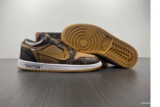 WHITE-LouiV Low JORDAN O-W AIR 1 Top -LouiV CASE) (WITH 0328